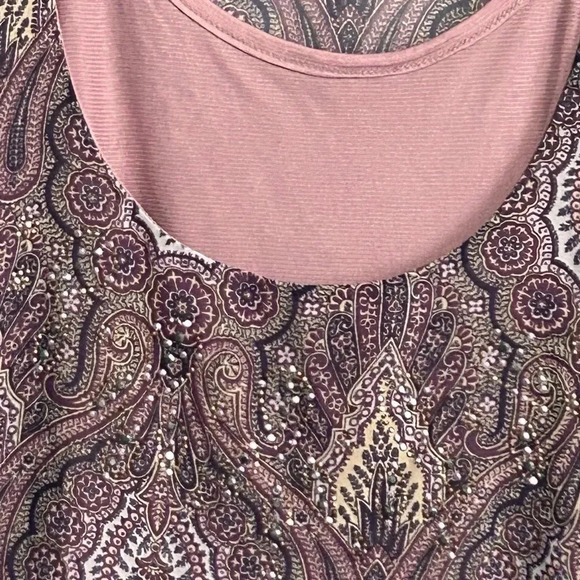 One World Women’s 2X Sparkle Dual Blouse Bohemian Fairycore Colorful Grunge - Picture 5 of 13